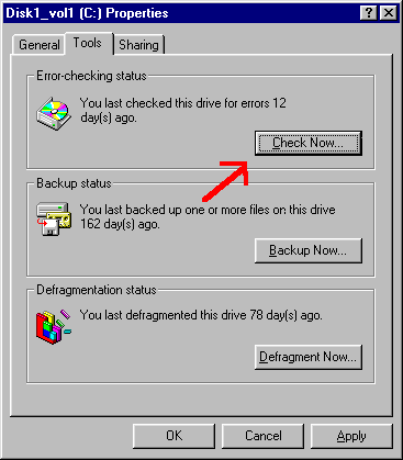 [Tools: Scandisk button]